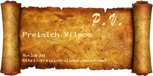 Preisich Vilmos névjegykártya