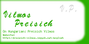 vilmos preisich business card